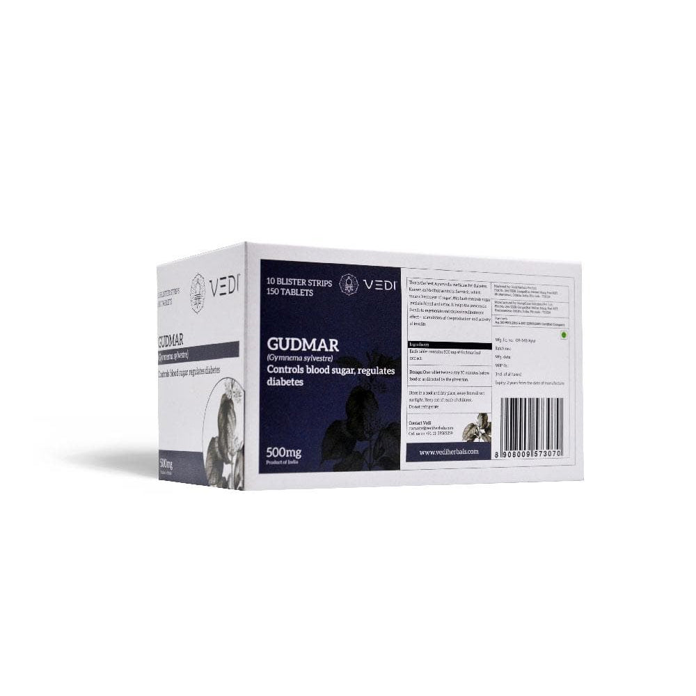 Gudmar Tablet for Blood Sugar Regulation and Diabetes Control, Gymnema sylvestre extract with Gymnemic acids I-IX, Gymnemagenin, Sapogenins.