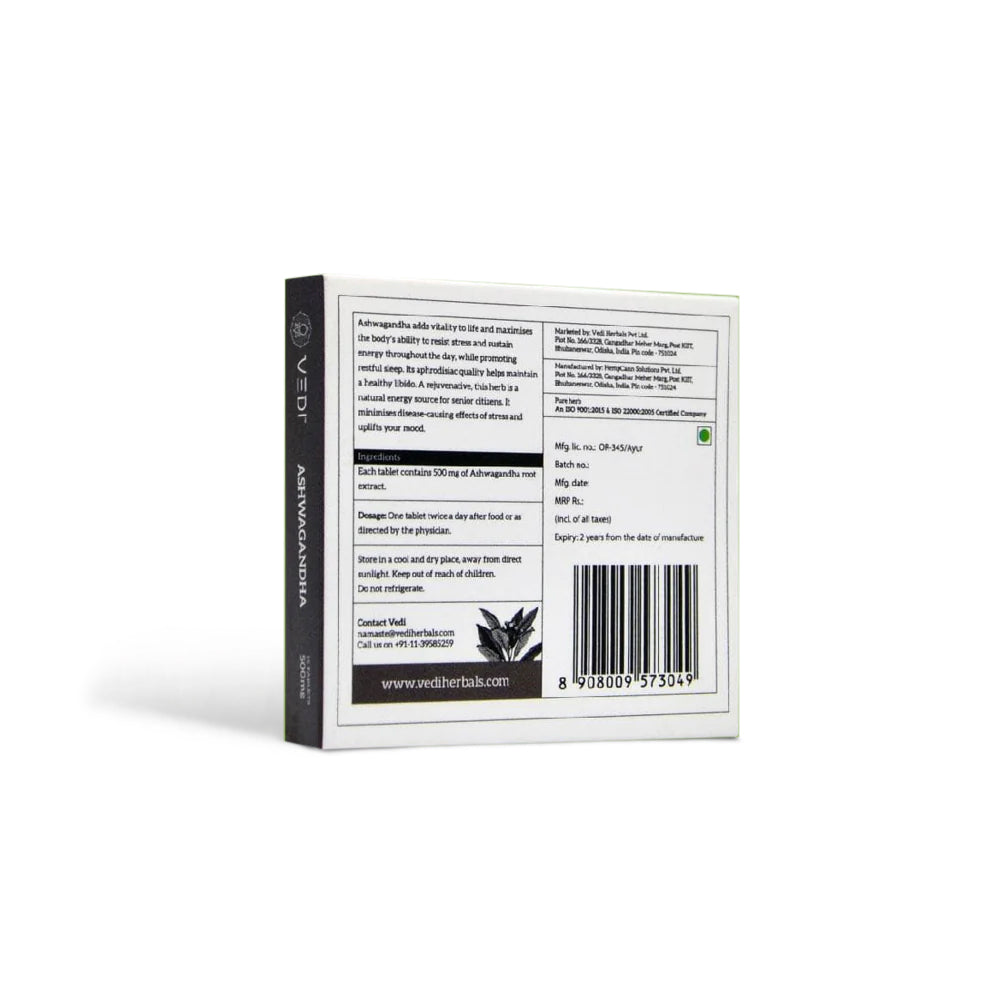 Purchase Ashwagandha herbal supplement, standardized Withanolides A and Withaferin A, boosts energy and reduces stress levels.