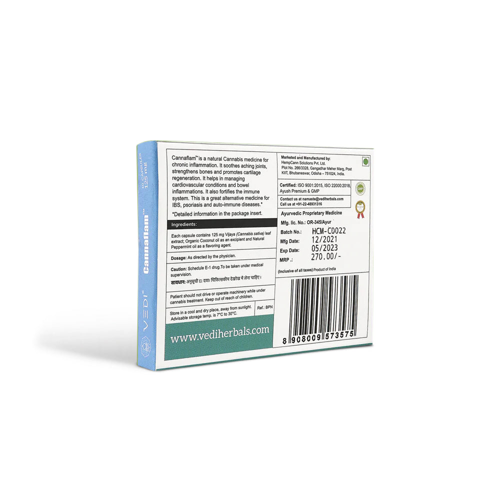 Purchase Cannaflam Ayurvedic Medicine for Chronic Inflammation, fortifies immune system, aids in IBS relief, free from chemicals and artificial additives.
