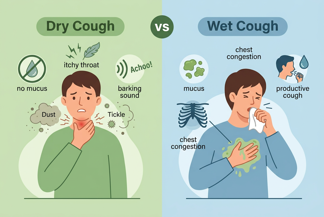 dry cough vs wet cough