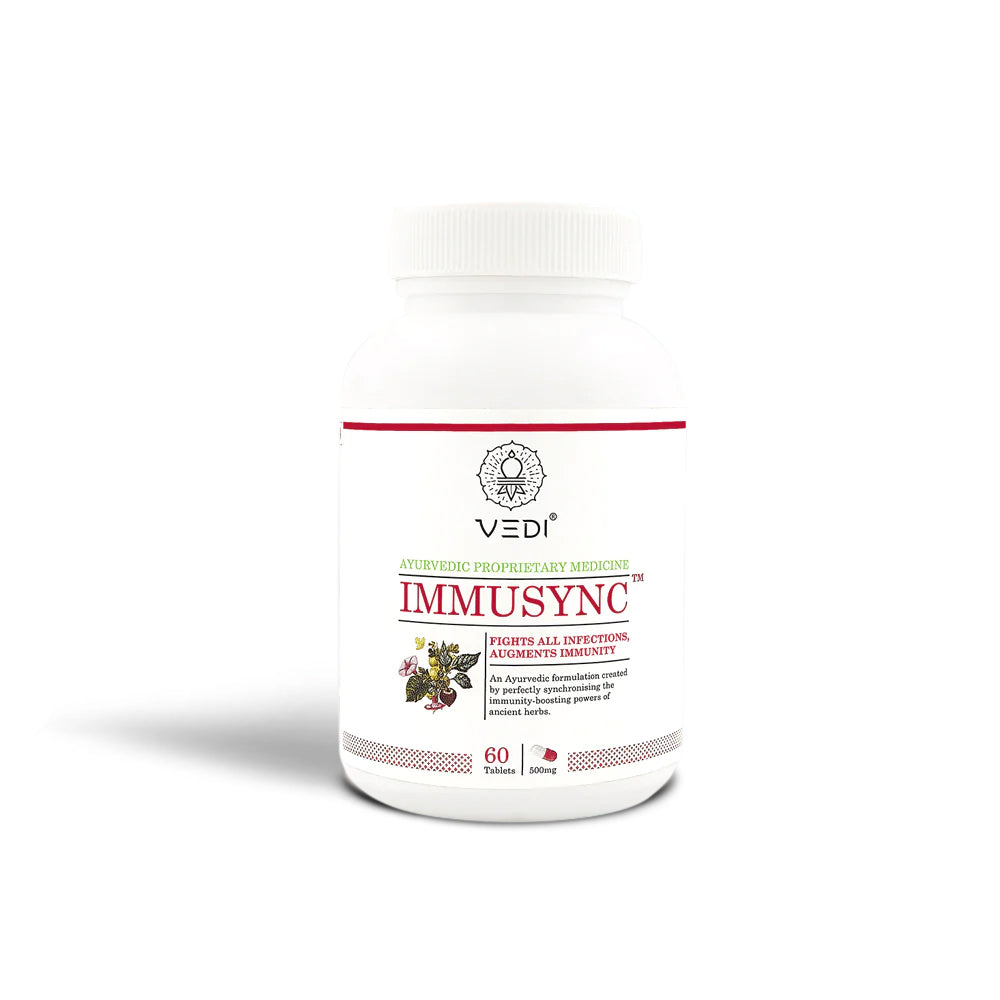 Buy IMMUSYNC Immune Booster Ayurvedic Formulation, enhances immunity with Guduchi, Ashwagandha, Turmeric, Tulsi, and more, fights infections.