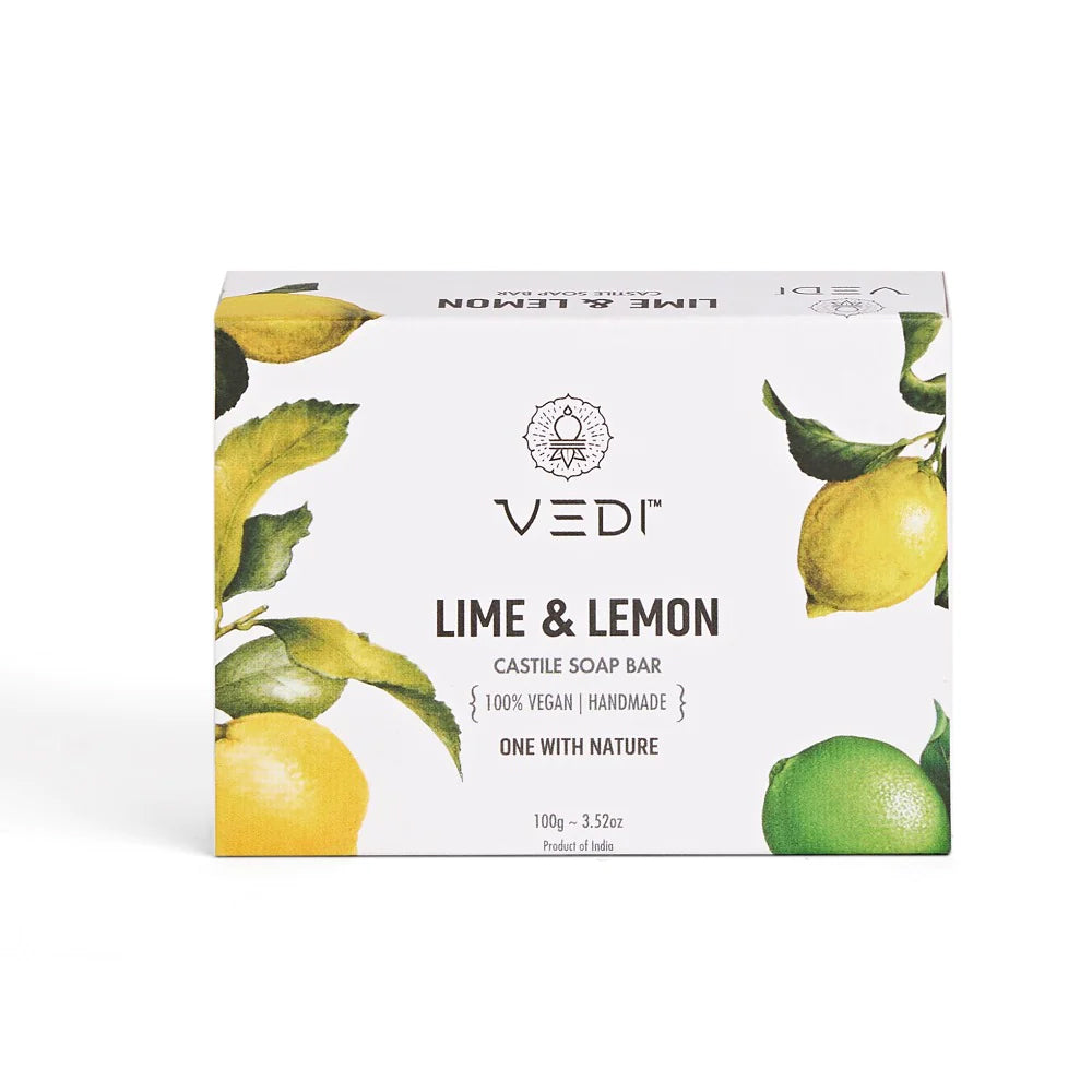Lime & Lemon Bar Soap with Hempseed Oil - Cleanses and moisturizes skin, ideal for oily skin types, refreshing citrus fragrance.