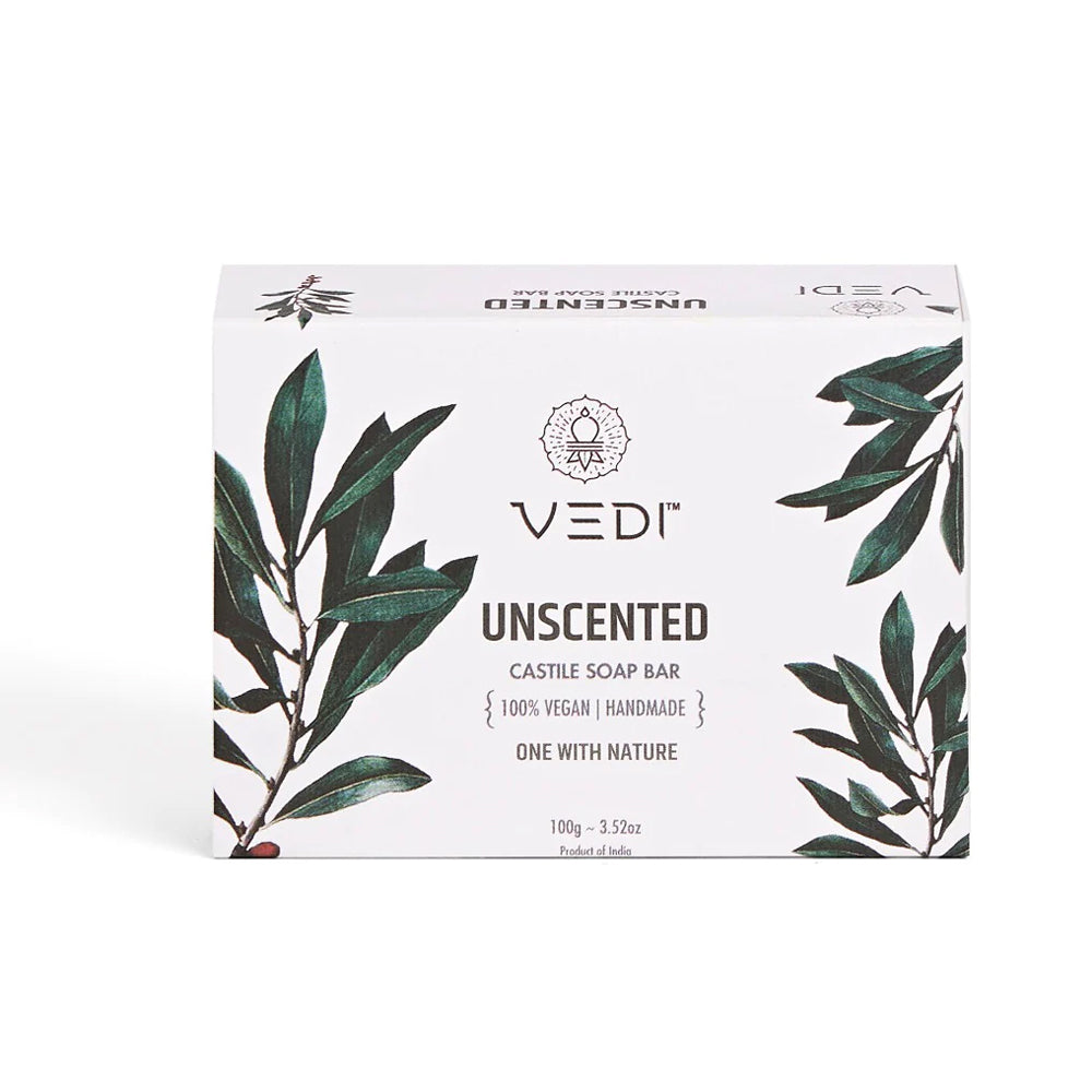 Natural Unscented Castile Soap by Vedi - Made with organic oils, perfect for delicate skin, free from harmful chemicals.