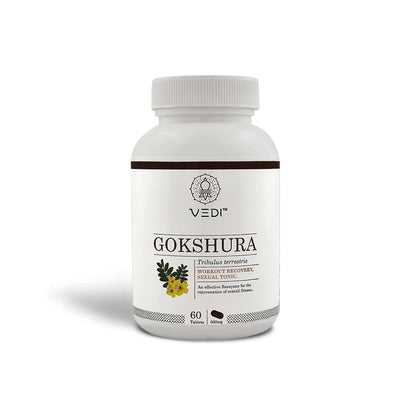  Order Gokshura Tablet Aphrodisiac Herbal Supplement, promotes ovulation and sperm production, supports male fertility and anti-aging benefits.