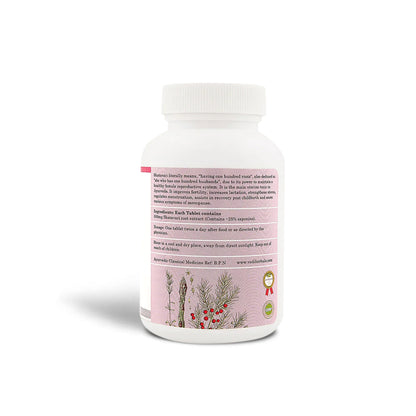 Purchase Shatavari Tablet for Menstrual Regulation and Menopause Support, strengthens uterus, eases menopausal symptoms with natural saponins.